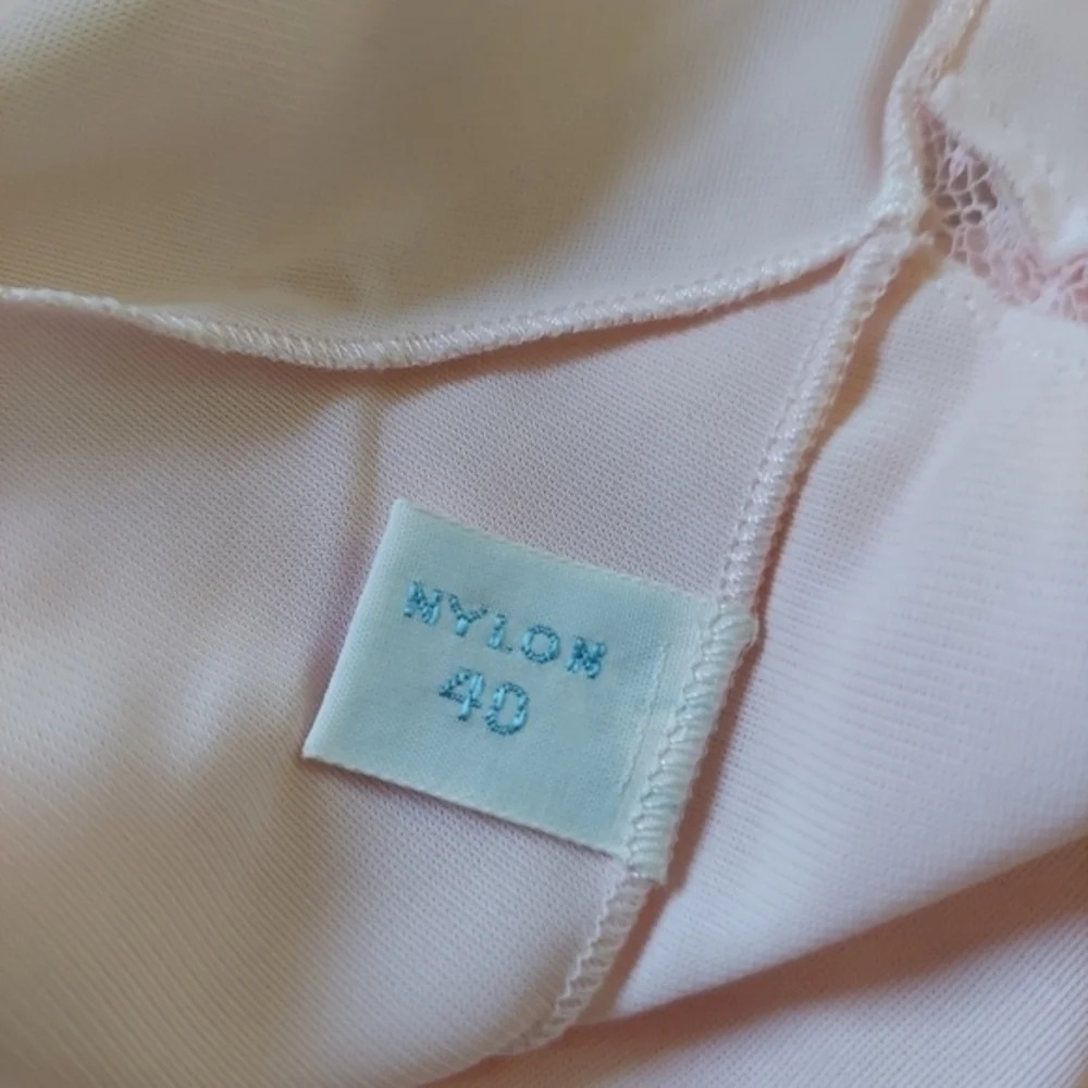 Vintage New Deadstock Pink Embroidered Kayser Slip Dress with original tags - Picture 13 of 15